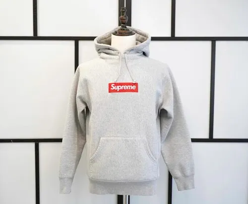 【買取】 Supreme シュプリーム ボックス ロゴ フーデッド スウェット アパレルトップス シンプル パーカー コットン グレー